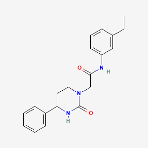 molecular formula C20H23N3O2 B7257388 N-(3-ethylphenyl)-2-(2-oxo-4-phenyl-1,3-diazinan-1-yl)acetamide 
