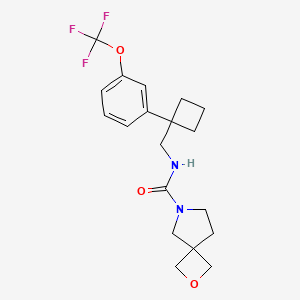 molecular formula C19H23F3N2O3 B7257464 N-[[1-[3-(trifluoromethoxy)phenyl]cyclobutyl]methyl]-2-oxa-7-azaspiro[3.4]octane-7-carboxamide 