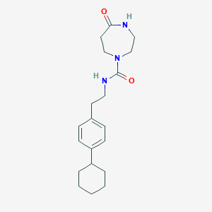 molecular formula C20H29N3O2 B7257524 N-[2-(4-cyclohexylphenyl)ethyl]-5-oxo-1,4-diazepane-1-carboxamide 