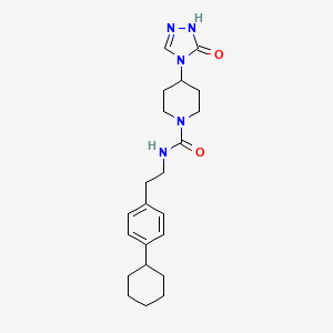 molecular formula C22H31N5O2 B7257541 N-[2-(4-cyclohexylphenyl)ethyl]-4-(5-oxo-1H-1,2,4-triazol-4-yl)piperidine-1-carboxamide 