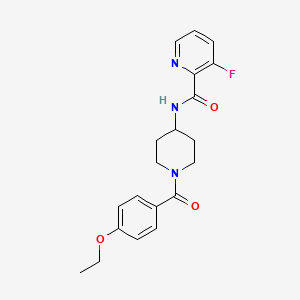 molecular formula C20H22FN3O3 B7257565 N-[1-(4-ethoxybenzoyl)piperidin-4-yl]-3-fluoropyridine-2-carboxamide 