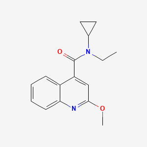 molecular formula C16H18N2O2 B7257652 N-cyclopropyl-N-ethyl-2-methoxyquinoline-4-carboxamide 