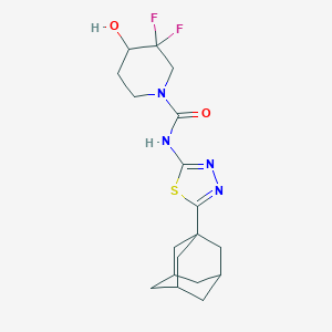 molecular formula C18H24F2N4O2S B7257718 N-[5-(1-adamantyl)-1,3,4-thiadiazol-2-yl]-3,3-difluoro-4-hydroxypiperidine-1-carboxamide 