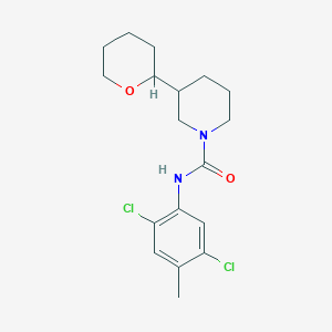 molecular formula C18H24Cl2N2O2 B7257734 N-(2,5-dichloro-4-methylphenyl)-3-(oxan-2-yl)piperidine-1-carboxamide 