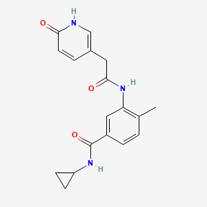 molecular formula C18H19N3O3 B7257762 N-cyclopropyl-4-methyl-3-[[2-(6-oxo-1H-pyridin-3-yl)acetyl]amino]benzamide 