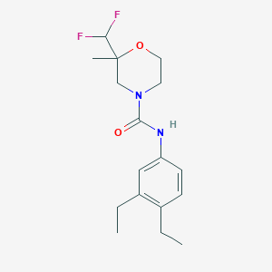 molecular formula C17H24F2N2O2 B7257766 N-(3,4-diethylphenyl)-2-(difluoromethyl)-2-methylmorpholine-4-carboxamide 