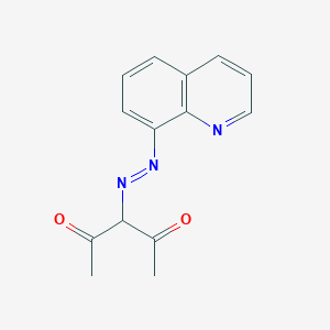 molecular formula C14H13N3O2 B072579 2,4-Pentanedione, 3-(8-quinolinylazo)- CAS No. 1456-56-0