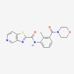 molecular formula C19H18N4O3S B7257913 N-[2-methyl-3-(morpholine-4-carbonyl)phenyl]-[1,3]thiazolo[4,5-c]pyridine-2-carboxamide 