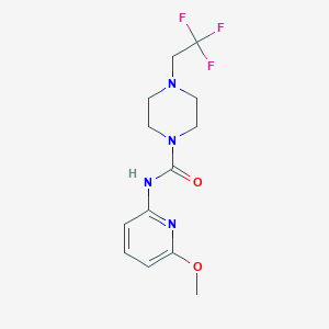molecular formula C13H17F3N4O2 B7258056 N-(6-methoxypyridin-2-yl)-4-(2,2,2-trifluoroethyl)piperazine-1-carboxamide 