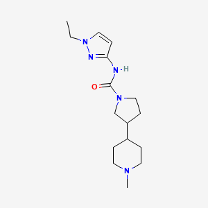 molecular formula C16H27N5O B7258149 N-(1-ethylpyrazol-3-yl)-3-(1-methylpiperidin-4-yl)pyrrolidine-1-carboxamide 