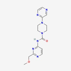molecular formula C15H19N7O2 B7258213 N-[2-(methoxymethyl)pyrimidin-4-yl]-4-pyrazin-2-ylpiperazine-1-carboxamide 