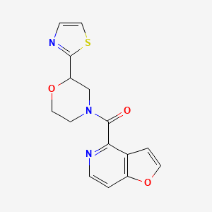 molecular formula C15H13N3O3S B7258567 Furo[3,2-c]pyridin-4-yl-[2-(1,3-thiazol-2-yl)morpholin-4-yl]methanone 