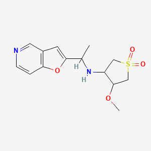 molecular formula C14H18N2O4S B7258598 N-(1-furo[3,2-c]pyridin-2-ylethyl)-4-methoxy-1,1-dioxothiolan-3-amine 