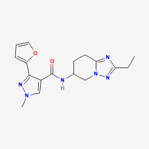 molecular formula C17H20N6O2 B7258645 N-(2-ethyl-5,6,7,8-tetrahydro-[1,2,4]triazolo[1,5-a]pyridin-6-yl)-3-(furan-2-yl)-1-methylpyrazole-4-carboxamide 