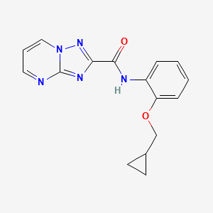 molecular formula C16H15N5O2 B7258737 N-[2-(cyclopropylmethoxy)phenyl]-[1,2,4]triazolo[1,5-a]pyrimidine-2-carboxamide 