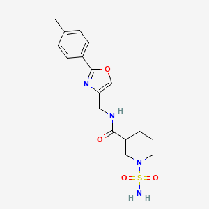 molecular formula C17H22N4O4S B7258787 N-[[2-(4-methylphenyl)-1,3-oxazol-4-yl]methyl]-1-sulfamoylpiperidine-3-carboxamide 
