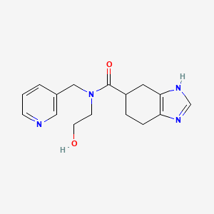 molecular formula C16H20N4O2 B7258922 N-(2-hydroxyethyl)-N-(pyridin-3-ylmethyl)-4,5,6,7-tetrahydro-3H-benzimidazole-5-carboxamide 