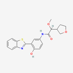 molecular formula C20H20N2O4S B7258925 N-[3-(1,3-benzothiazol-2-yl)-4-hydroxyphenyl]-2-methoxy-2-(oxolan-3-yl)acetamide 