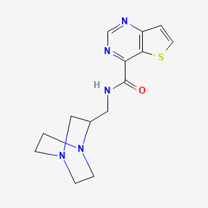 molecular formula C14H17N5OS B7258932 N-(1,4-diazabicyclo[2.2.2]octan-2-ylmethyl)thieno[3,2-d]pyrimidine-4-carboxamide 