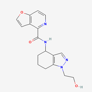 molecular formula C17H18N4O3 B7258964 N-[1-(2-hydroxyethyl)-4,5,6,7-tetrahydroindazol-4-yl]furo[3,2-c]pyridine-4-carboxamide 