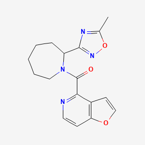 molecular formula C17H18N4O3 B7259029 Furo[3,2-c]pyridin-4-yl-[2-(5-methyl-1,2,4-oxadiazol-3-yl)azepan-1-yl]methanone 