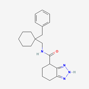 molecular formula C21H28N4O B7259084 N-[(1-benzylcyclohexyl)methyl]-4,5,6,7-tetrahydro-2H-benzotriazole-4-carboxamide 