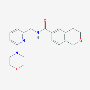 molecular formula C20H23N3O3 B7259148 N-[(6-morpholin-4-ylpyridin-2-yl)methyl]-3,4-dihydro-1H-isochromene-6-carboxamide 