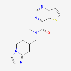 molecular formula C16H17N5OS B7259167 N-methyl-N-(5,6,7,8-tetrahydroimidazo[1,2-a]pyridin-7-ylmethyl)thieno[3,2-d]pyrimidine-4-carboxamide 