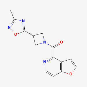 molecular formula C14H12N4O3 B7259185 Furo[3,2-c]pyridin-4-yl-[3-(3-methyl-1,2,4-oxadiazol-5-yl)azetidin-1-yl]methanone 