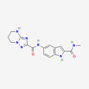 molecular formula C16H17N7O2 B7259234 N-[2-(methylcarbamoyl)-1H-indol-5-yl]-4,5,6,7-tetrahydro-[1,2,4]triazolo[1,5-a]pyrimidine-2-carboxamide 
