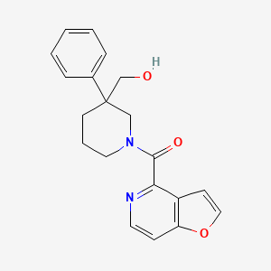 molecular formula C20H20N2O3 B7259282 Furo[3,2-c]pyridin-4-yl-[3-(hydroxymethyl)-3-phenylpiperidin-1-yl]methanone 