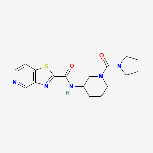 molecular formula C17H21N5O2S B7259329 N-[1-(pyrrolidine-1-carbonyl)piperidin-3-yl]-[1,3]thiazolo[4,5-c]pyridine-2-carboxamide 