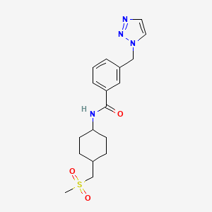 molecular formula C18H24N4O3S B7259461 N-[4-(methylsulfonylmethyl)cyclohexyl]-3-(triazol-1-ylmethyl)benzamide 