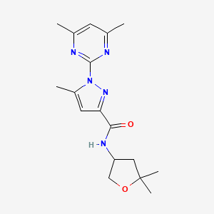 molecular formula C17H23N5O2 B7259643 N-(5,5-dimethyloxolan-3-yl)-1-(4,6-dimethylpyrimidin-2-yl)-5-methylpyrazole-3-carboxamide 