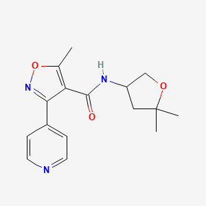 molecular formula C16H19N3O3 B7259652 N-(5,5-dimethyloxolan-3-yl)-5-methyl-3-pyridin-4-yl-1,2-oxazole-4-carboxamide 