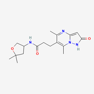 molecular formula C17H24N4O3 B7259685 N-(5,5-dimethyloxolan-3-yl)-3-(5,7-dimethyl-2-oxo-1H-pyrazolo[1,5-a]pyrimidin-6-yl)propanamide 