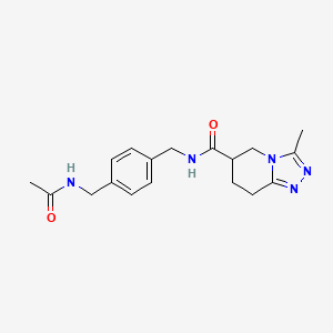 molecular formula C18H23N5O2 B7259757 N-[[4-(acetamidomethyl)phenyl]methyl]-3-methyl-5,6,7,8-tetrahydro-[1,2,4]triazolo[4,3-a]pyridine-6-carboxamide 