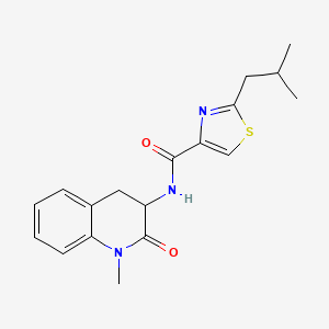 molecular formula C18H21N3O2S B7259795 N-(1-methyl-2-oxo-3,4-dihydroquinolin-3-yl)-2-(2-methylpropyl)-1,3-thiazole-4-carboxamide 