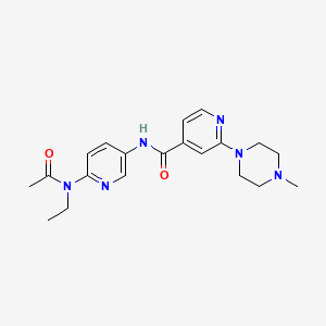molecular formula C20H26N6O2 B7259805 N-[6-[acetyl(ethyl)amino]pyridin-3-yl]-2-(4-methylpiperazin-1-yl)pyridine-4-carboxamide 