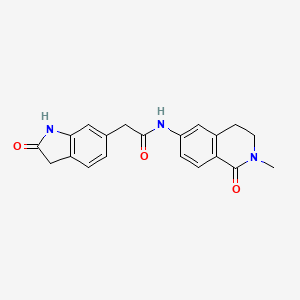 molecular formula C20H19N3O3 B7259882 N-(2-methyl-1-oxo-3,4-dihydroisoquinolin-6-yl)-2-(2-oxo-1,3-dihydroindol-6-yl)acetamide 