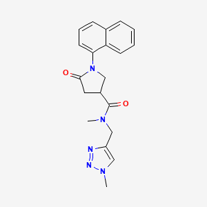 molecular formula C20H21N5O2 B7259931 N-methyl-N-[(1-methyltriazol-4-yl)methyl]-1-naphthalen-1-yl-5-oxopyrrolidine-3-carboxamide 