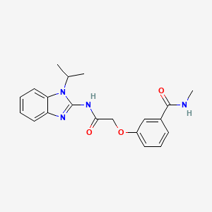 molecular formula C20H22N4O3 B7259942 N-methyl-3-[2-oxo-2-[(1-propan-2-ylbenzimidazol-2-yl)amino]ethoxy]benzamide 