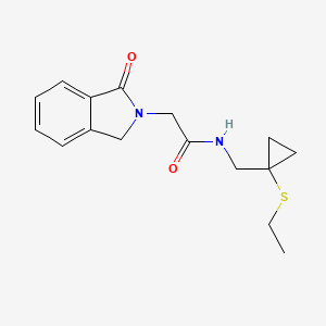 molecular formula C16H20N2O2S B7259966 N-[(1-ethylsulfanylcyclopropyl)methyl]-2-(3-oxo-1H-isoindol-2-yl)acetamide 