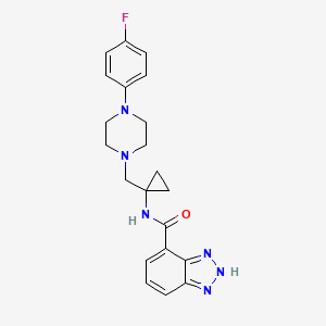 molecular formula C21H23FN6O B7260000 N-[1-[[4-(4-fluorophenyl)piperazin-1-yl]methyl]cyclopropyl]-2H-benzotriazole-4-carboxamide 