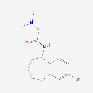 molecular formula C15H21BrN2O B7260135 N-(2-bromo-6,7,8,9-tetrahydro-5H-benzo[7]annulen-5-yl)-2-(dimethylamino)acetamide 
