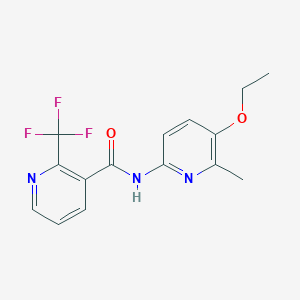 molecular formula C15H14F3N3O2 B7260137 N-(5-ethoxy-6-methylpyridin-2-yl)-2-(trifluoromethyl)pyridine-3-carboxamide 