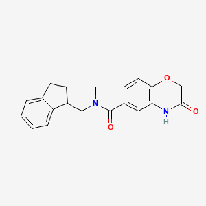 molecular formula C20H20N2O3 B7260147 N-(2,3-dihydro-1H-inden-1-ylmethyl)-N-methyl-3-oxo-4H-1,4-benzoxazine-6-carboxamide 