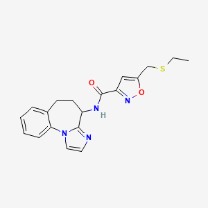 molecular formula C19H20N4O2S B7260201 N-(5,6-dihydro-4H-imidazo[1,2-a][1]benzazepin-4-yl)-5-(ethylsulfanylmethyl)-1,2-oxazole-3-carboxamide 