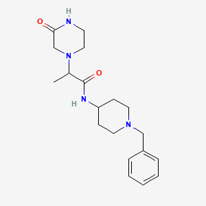 molecular formula C19H28N4O2 B7260733 N-(1-benzylpiperidin-4-yl)-2-(3-oxopiperazin-1-yl)propanamide 