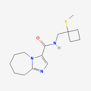molecular formula C15H23N3OS B7260788 N-[(1-methylsulfanylcyclobutyl)methyl]-6,7,8,9-tetrahydro-5H-imidazo[1,2-a]azepine-3-carboxamide 